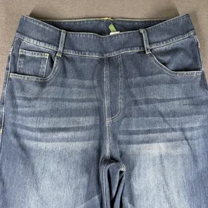 Halara Jeans Womens L Petite Blue Medium Wash Mid Rise Straight Stretch Denim thumbnail 2