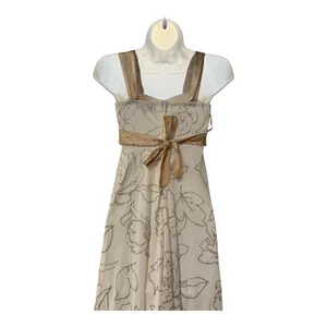 Speechless‎ Cocktail Dress Women 12 Cream Gold Excellent Glitter Floral Y2K Hem thumbnail 5