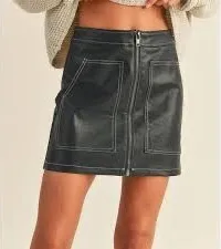 VICI SVM Black Leather Skirt thumbnail 1