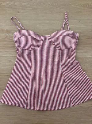 Princess Polly red striped top thumbnail 1