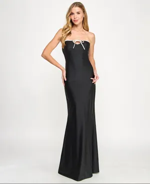 NWT City Studios Juniors' Strapless White Tie Gown Size Large thumbnail 3