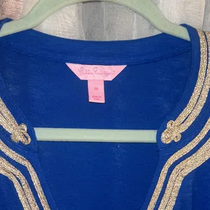 Lilly Pulitzer Size M Vibrant Blue Long Sleeve Tunic thumbnail 4