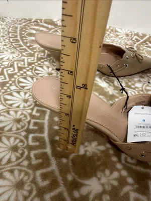 Time and Tru Pointed Mule Slides in Taupe with Silver Eyelet Accents thumbnail 8