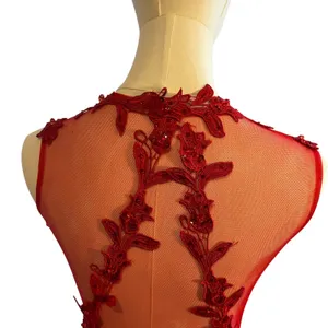 Swing Red Floral Lace Illusion Prom Gown Size 6 thumbnail 14