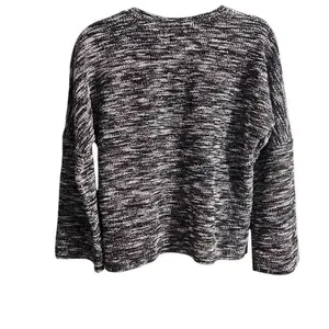 Madewell Black and White Sweater, Size Small, Buttons down one shoulder. thumbnail 2
