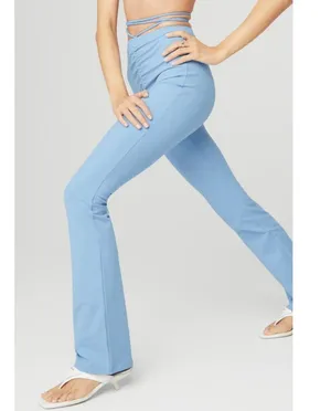 Alo Airbrush High-Waist Cinch Flare Legging Tile Blue Tie-Up Corset Lace Hi-Rise thumbnail 3