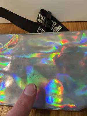 Pink Victoria's Secret Belt Bag Womens Small Silver Holographic Fanny Pack Logo thumbnail 4