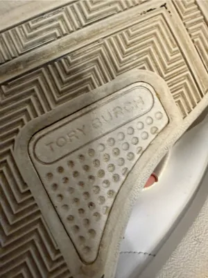Tory Burch Howell Court Sneaker White Leather w/ Pink lace up Shoes Size 7 thumbnail 5