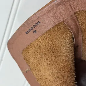 Jeffrey Campbell‎ Brown Leather Wooden Curved Heel Ankle Boots Booties Women 7M thumbnail 6
