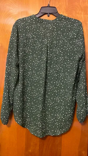 Lush Clothing Green Long Sleeve Blouse thumbnail 3