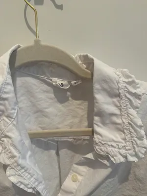 White Ruffle Button Down Top thumbnail 2