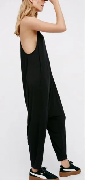 Intimately Free People Women’s Really Racerback Slouchy Oversized Black Romper thumbnail 1