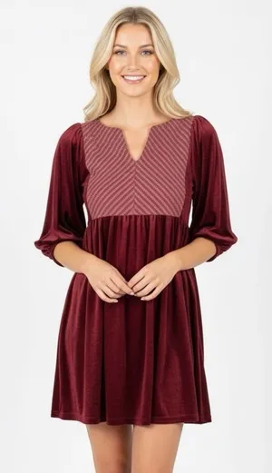 Hayden size medium cranberry new with tags crushed velvety holiday dress thumbnail 1