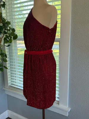 Retrofête Ella Sequin One Shoulder Mini Dress Size Small thumbnail 3