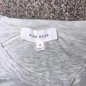 Pink Rose gray heather crop top in size M thumbnail 2