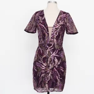 Dress The Population Floral‎ Sequin Embroidery Mini Dress thumbnail 2
