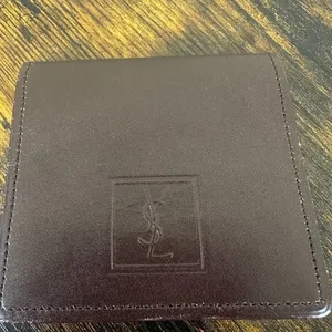 YSL Yves Saint Laurent Card Coin Holder Case Brown Leather‎ thumbnail 2