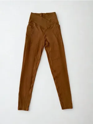 Women’s Aerie OFFLINE Real Me Xtra 7/8 Brown Leggings (Size Small) thumbnail 3