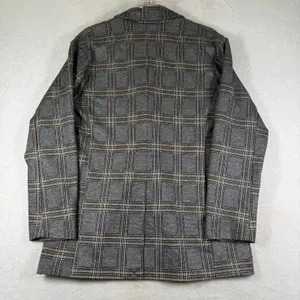 Avec Les Filles Womens Grey Plaid Double Breasted Blazer Jacket Size M 80103 thumbnail 8