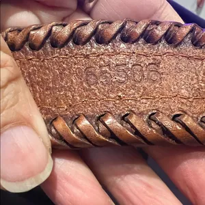 Vintage 1991 Brighton beaded western brown leather belt Aztec diamond pattern 30 thumbnail 13