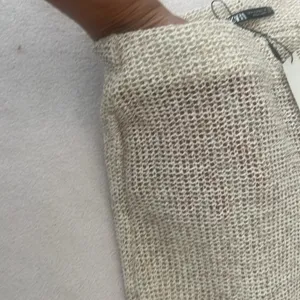Zara NWT Beige Textured Bouclé Wide Leg Pants Size M thumbnail 7