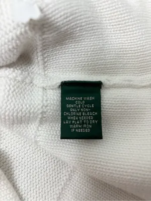 Ralph Lauren white Cotton‎ Zip-Front Knit Sweater Jacket / Gold zipper Size L thumbnail 8