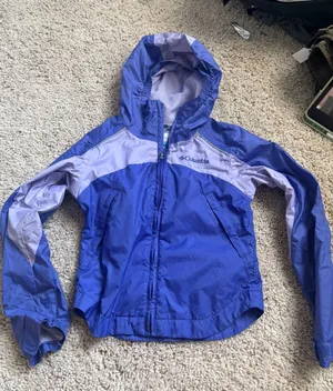 Columbia Girls Windbreaker Purple Hooded Rain Jacket Lightweight Coat XXS 4/5 thumbnail 1