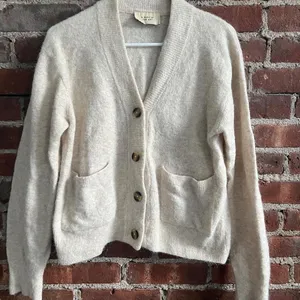 A Part of the Art Cream Button Front Wool Alpaca Blend Cardigan Neutral Layer S thumbnail 2