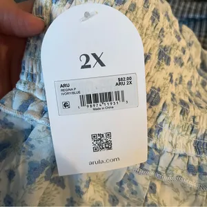 NEW Arula Blue and White Floral Dress Plus Size 2X Available NWT thumbnail 9
