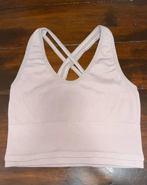 Longline Sports Bra Top Pink thumbnail 1