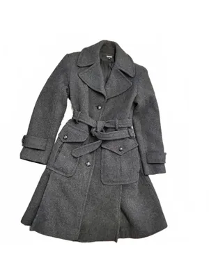 DKNY Womens Wool Blend Tie Belt Trench - Size 6 thumbnail 3
