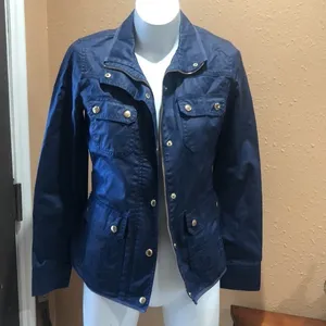 J.Crew navy blue button up jacket thumbnail 3