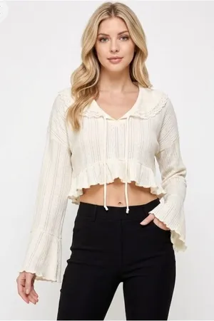 Urban Outfitters Out from under boho ivory color hooded knit top size small thumbnail 1