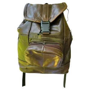Vintage 90’s Genuine Leather Drawstring Backpack Brown thumbnail 1