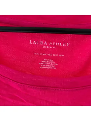 Laura Ashley NWT Women's Hot Pink Short Sleeve Modal Cotton Tee M thumbnail 2
