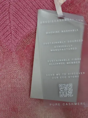 Brodie Cashmere 100% Cashmere Sweater S Pink Tie Dye V Neck NWT Whimsical thumbnail 7