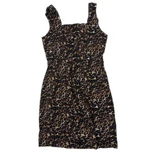 Leopard Print Mini Dress Womens XS Brown Black Square Neck Bodycon Stretch Y2K thumbnail 11