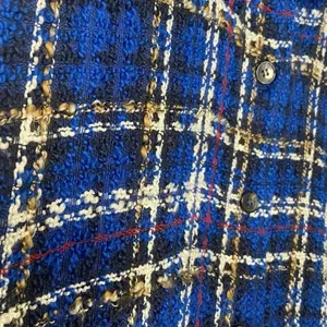 Zara Tweed Textured Mini Dress Size‎ S Small Raw Edge Oversized Check Button Up thumbnail 6