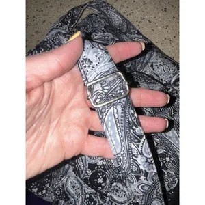Black And White Paisley Crossbody Bag. Zips & Snaps, Adjustable Strap. thumbnail 6
