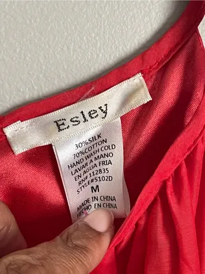 ESLEY Red Silk Blend Sleeveless Mini Dress Sz M thumbnail 6