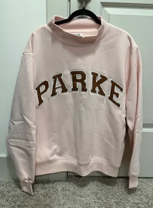 Parke Mocha + Rose Fall Cozies Varsity Mockneck. thumbnail 1