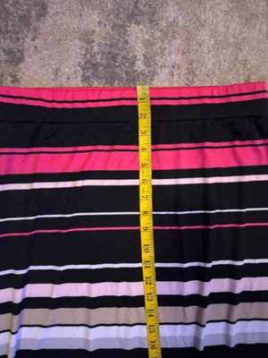 Women's Linda Matthew’s Striped Maxi Skirt - Black, Pink & Cream thumbnail 5