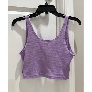 Aritzia TNA Purple Waffle Knit Tank Top thumbnail 4