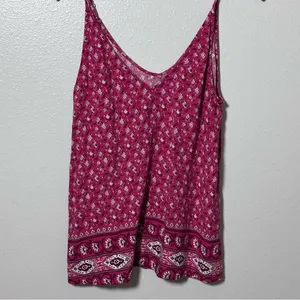 Abercrombie & Fitch‎ Women Boho Floral Red Print Tank top Blouse XS thumbnail 2