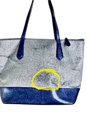Kate Spade Lola Joely Large Glitter Carryall Tote in Dusk Navy Blue GUC thumbnail 13