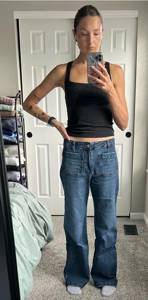 Sanctuary Dark Blue Wide-Leg Jeans thumbnail 1