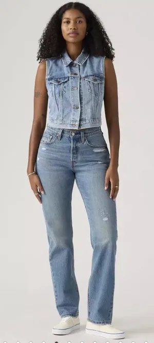 New Levi's 26x32 Premium 501 Curve Women's Jeans Medium Wash thumbnail 1