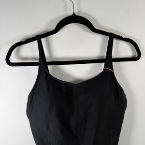 Quince Italian Cami One Piece Swimsuit Black Minimalist Capsule NEW Womens Large thumbnail 3