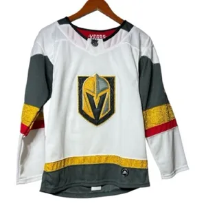 Adidas Vegas Golden Knights Reaves 75 Authentic Jersey Fight Strap Womens M Whit thumbnail 1