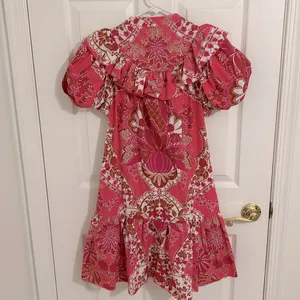 Love The Label Tatiana Floral Mini Ruffle Dress Clementine Pink Print Size Small thumbnail 8